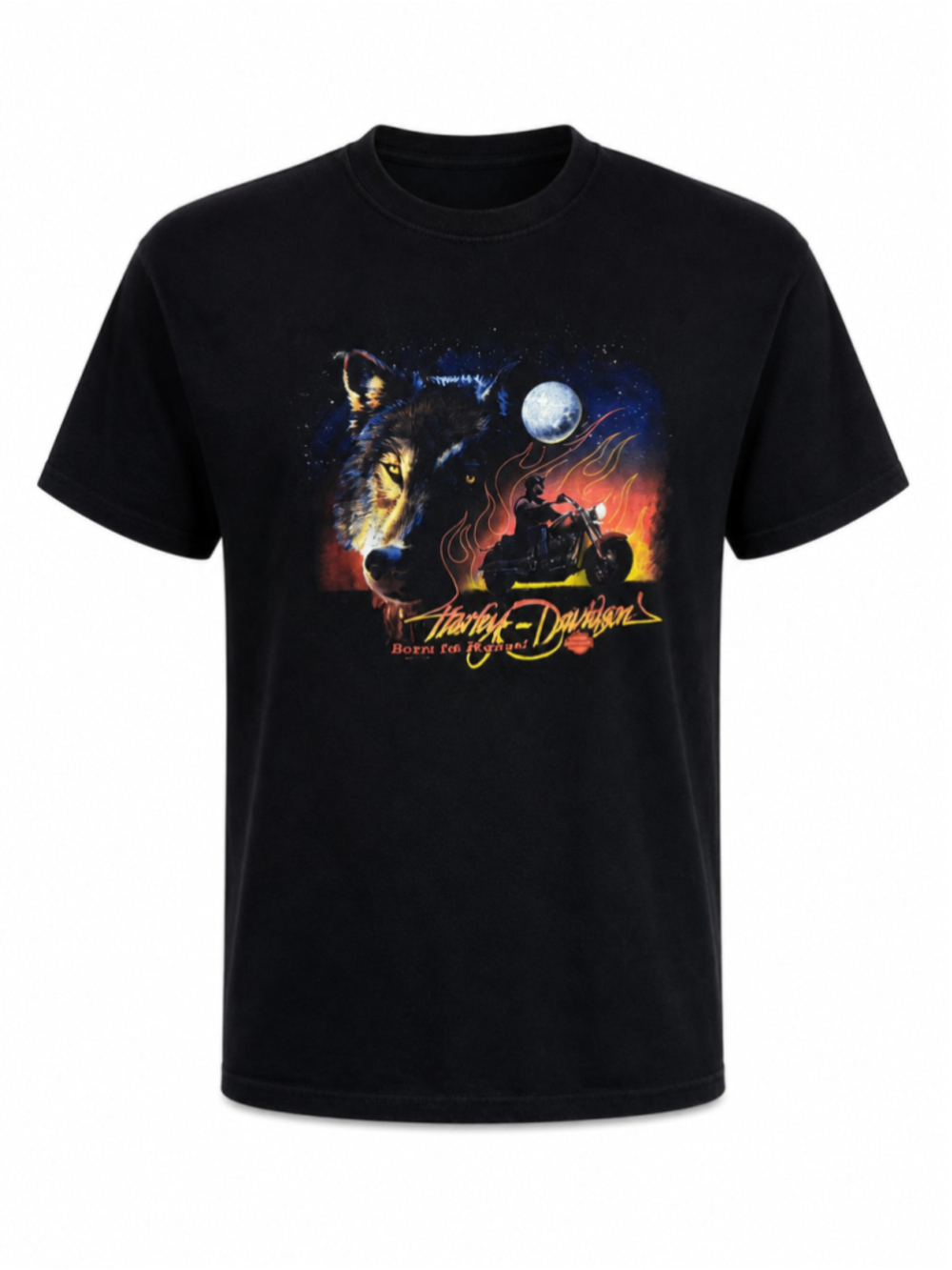 2006 Harley Davidson Red River Texas T-shirt XL Black Double-Sided Biker Wolf